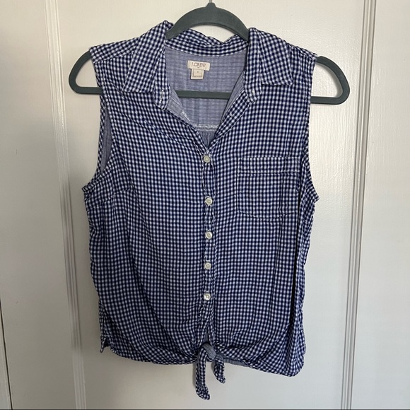J Crew gingham blouse - Picture 1 of 4
